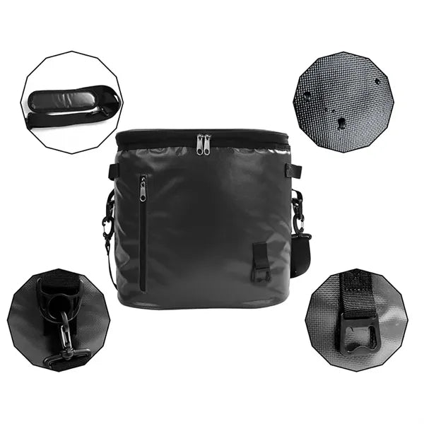 PVC Insluated Cooler Bag W/Bottle Opener And Adjust Shoulder