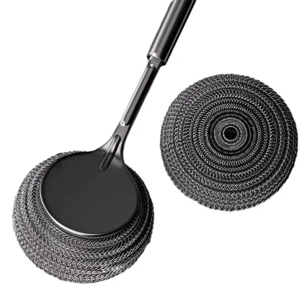 Stainless Steel Scrubber Pot Brush with Replacement Wire Pad