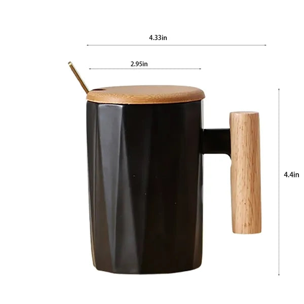 Ceramic Mug With Wooden Handle