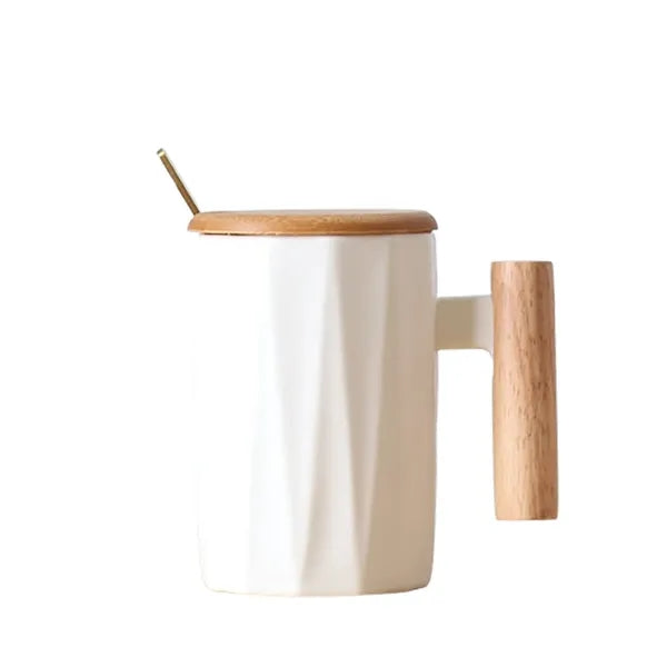 Ceramic Mug With Wooden Handle