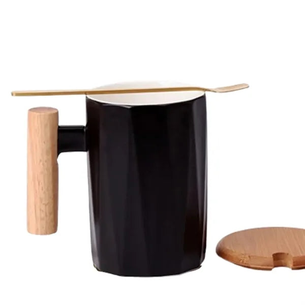 Ceramic Mug With Wooden Handle
