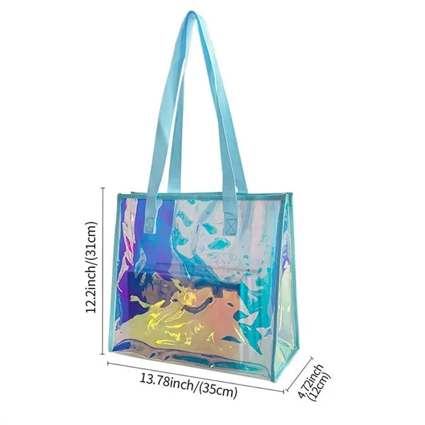 Large Capacity Water Resistant Colorful Laser PVC Tote Bag