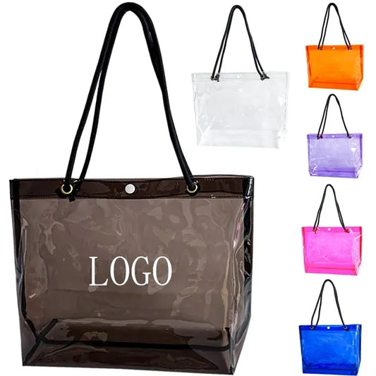 Pvc Transparent Tote Garment Shopping Bag