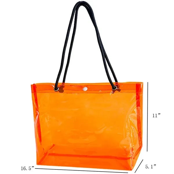 Pvc Transparent Tote Garment Shopping Bag