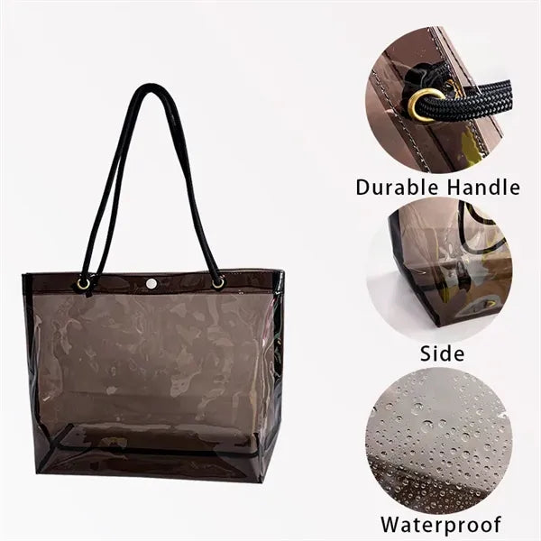 Pvc Transparent Tote Garment Shopping Bag