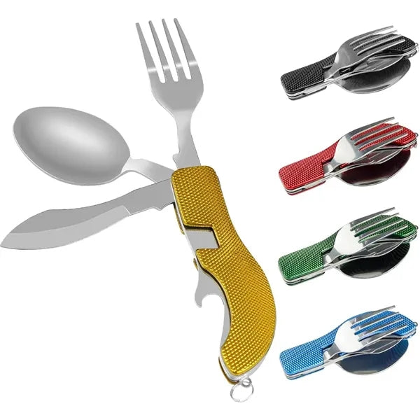 Stainless Steel Cutlery with Fork Spoon Knife Bottle Opener