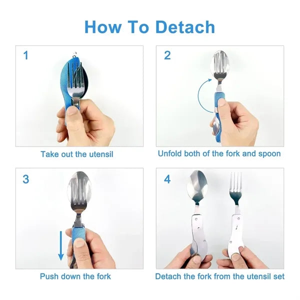 Stainless Steel Cutlery with Fork Spoon Knife Bottle Opener
