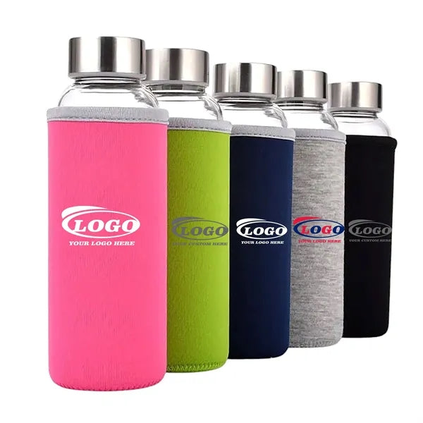 Portable Glass Cup with Cloth Cover Water Bottle