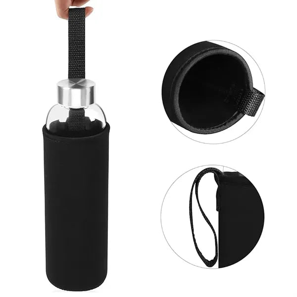 Portable Glass Cup with Cloth Cover Water Bottle