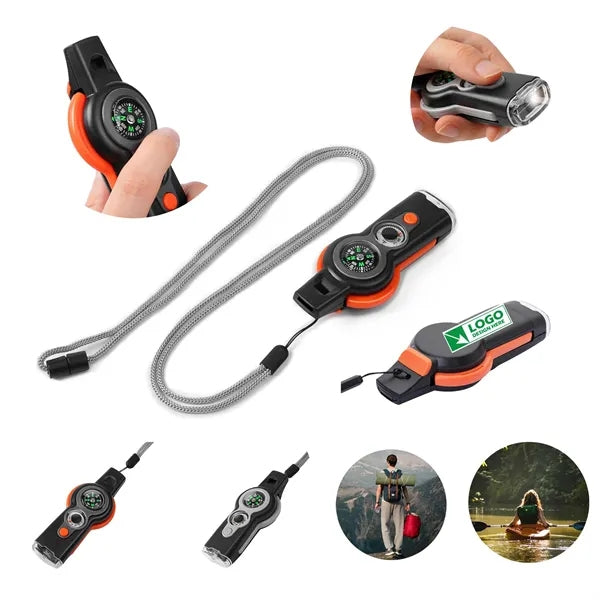 7 in 1 Multifunctional Tool Safety Whistle with Lanyard