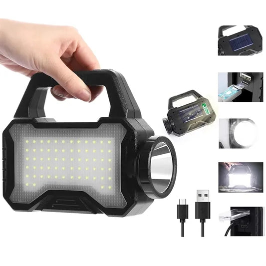 Multifunctional Charging Solar Flashlight With Bank Power