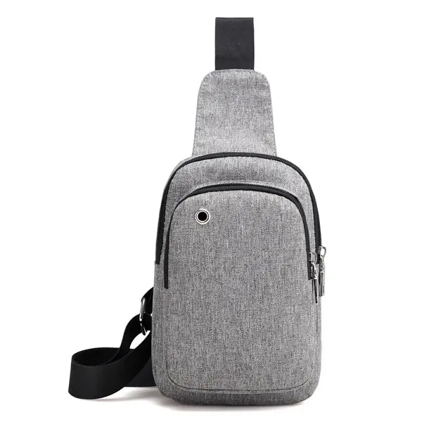 Crossbody Sling Bag, 4 Pockets, Earphone Port & Metal Pulls