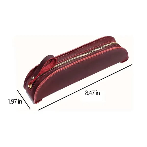 Vintage Leather Stationery Pencil Case Coin Storage Pouch
