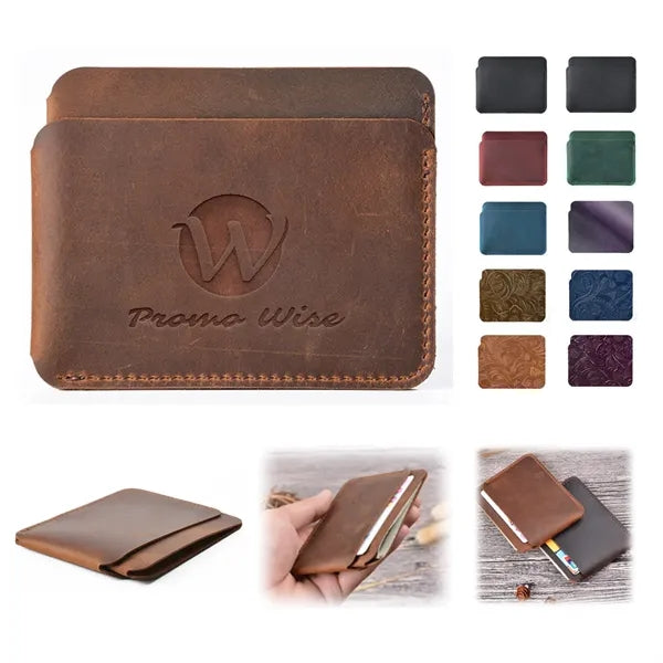 Genuine Leather Waterproof Portable Card Holder