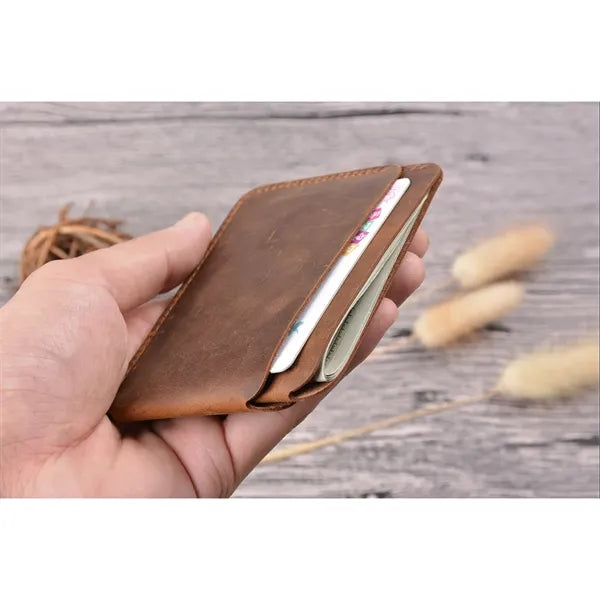 Genuine Leather Waterproof Portable Card Holder