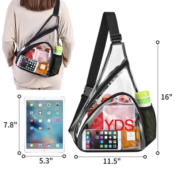 Convenient Unisex Clear PVC Crossbody Shoulder Bag