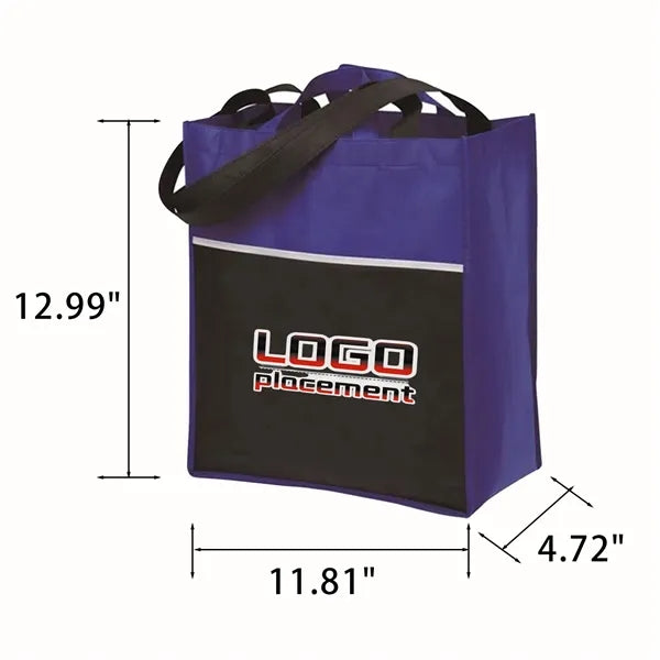 Grocery Tote Bag W/Front Pocket