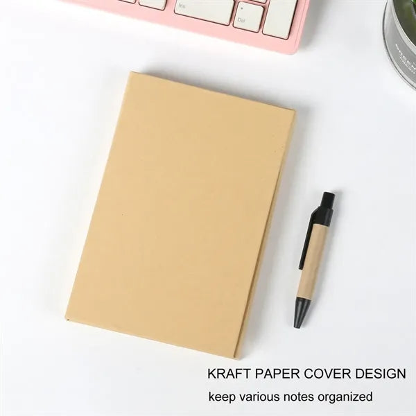 Multifunctional Kraft Paper Sticky Notepad Memo With Ruler