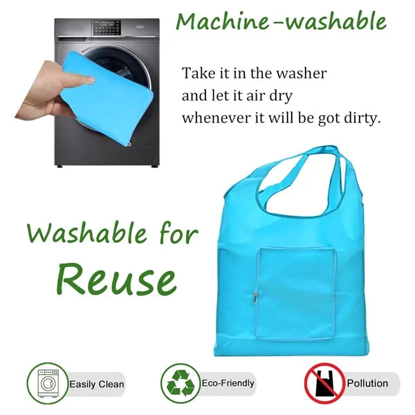 Folding Grocery Tote Shopping Bag Zipper