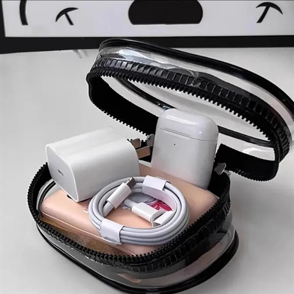 Transparent Travel Cable Organizer Pouch