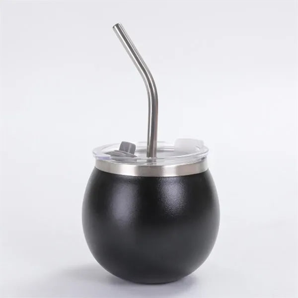 304 Stainless Steel Mini Coffee Cup With Straw 6Oz