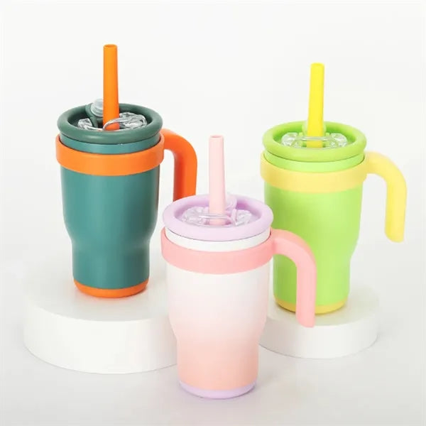 14Oz Kids Tumbler With Handle And Straw Lid