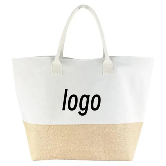 Jute Canvas Tote Bag