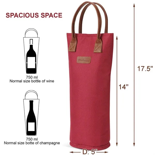 Single Bottle Insulated Wine Bag