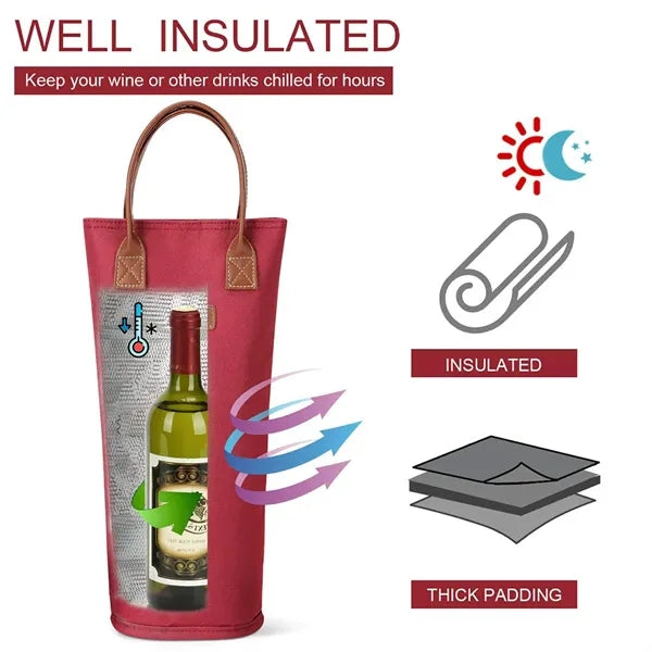 Single Bottle Insulated Wine Bag