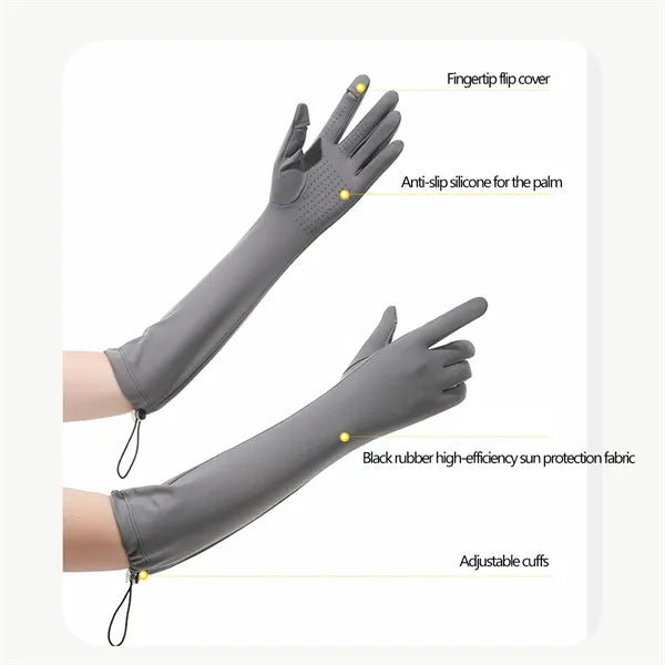 Extended Touchscreen UV Sun Protection Driving Arm Gloves