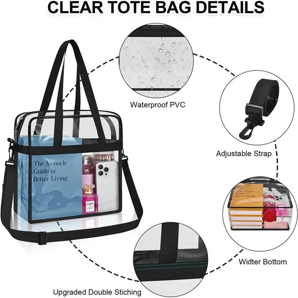 Clear PVC Zipper Tote Bag