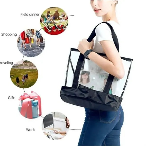 Clear PVC Zipper Tote Bag