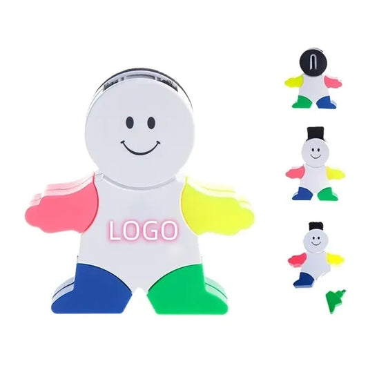 5 in 1 Man Shaped Highlighter Pen with Cleaning Brush
