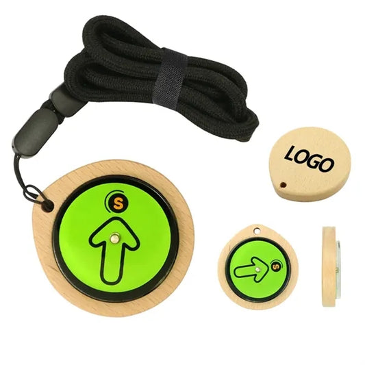 Wooden Compass with Durable Nylon Lanyard