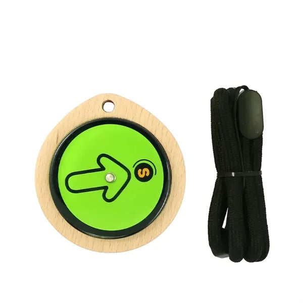 Wooden Compass with Durable Nylon Lanyard