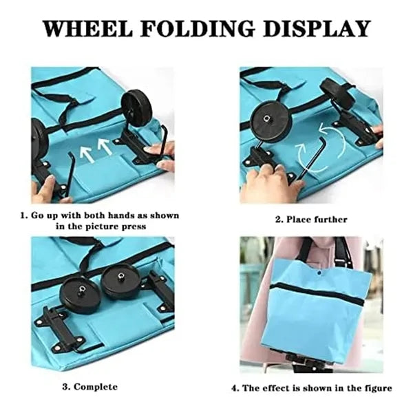 Collapsible Trolley Folding Shopping Bag with Wheels