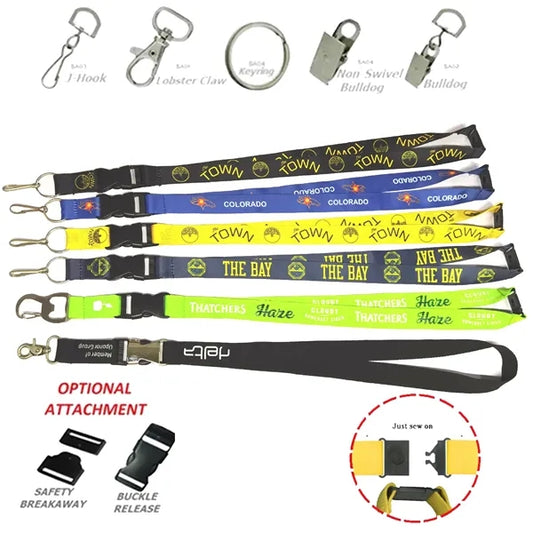 3/4" Polyester Detachable Buckles Heat Transfer Lanyards
