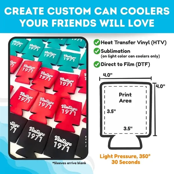 Beer Can Cooler Sleeves-Sublimation Blanks for Vinyl