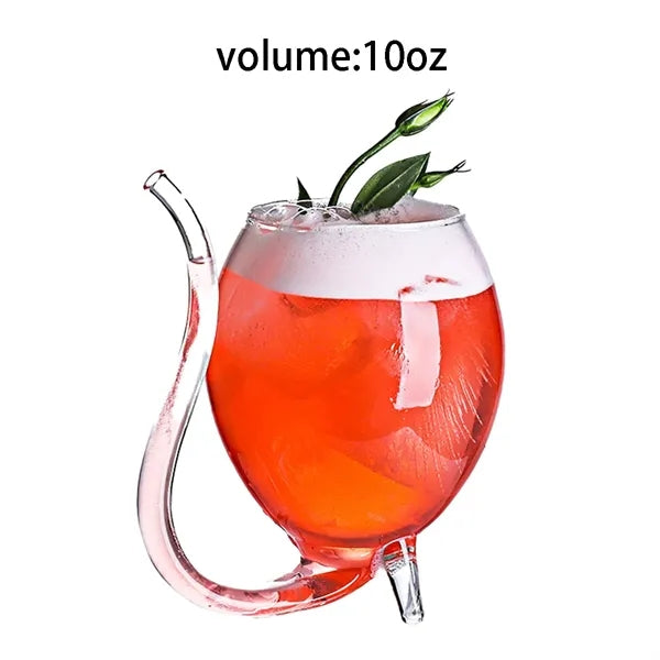Elegant Integrated Crystal Straw Sip Stemware
