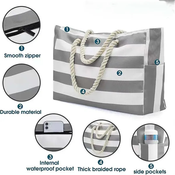 Large Waterproof Beach Tote Bag
