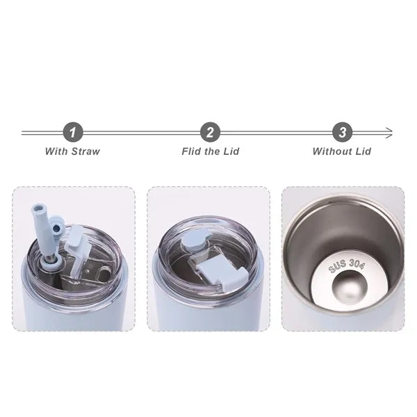 16 oz Insulated Travel Coffee Cup with Straw