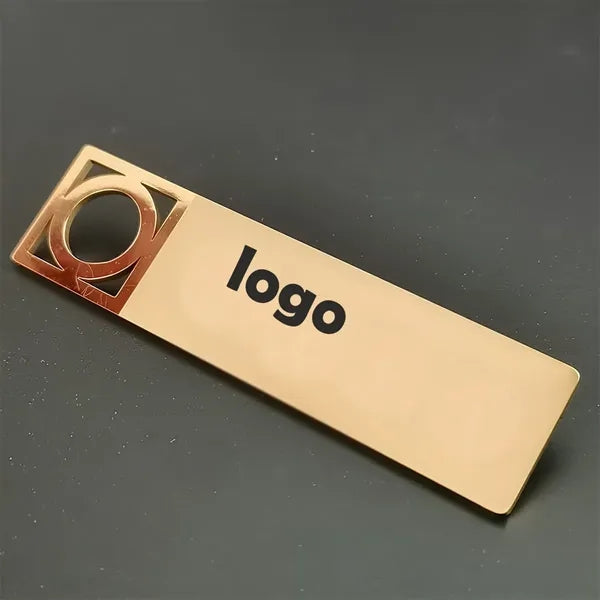 Rectangular Laser-Cut Stainless Steel Emblem Badge