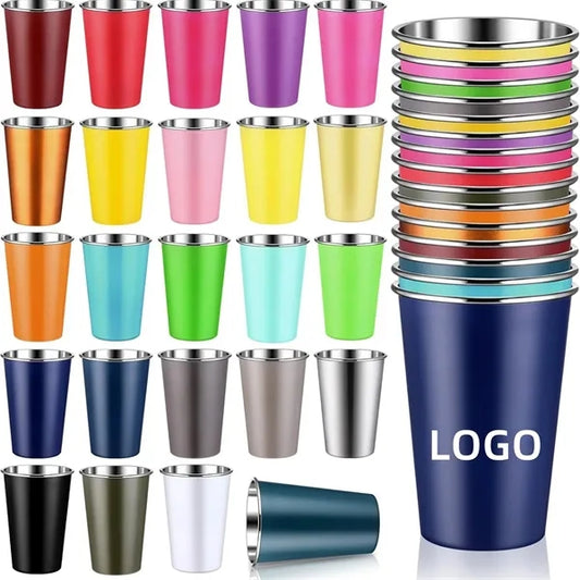 16oz Unbreakable Stainless Steel Pint Cups