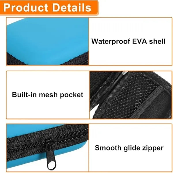 EVA Ear Buds Case Zipper Organizer for USB Cable, Earphones
