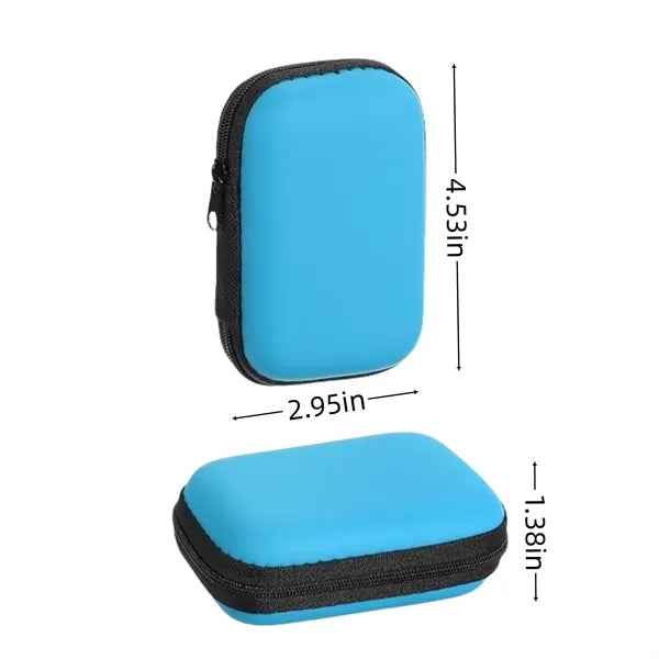 EVA Ear Buds Case Zipper Organizer for USB Cable, Earphones