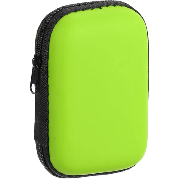 EVA Ear Buds Case Zipper Organizer for USB Cable, Earphones