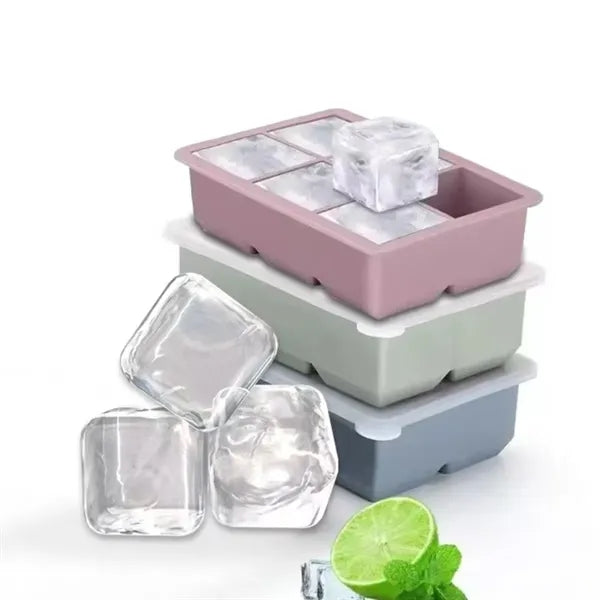 Big Silicone Ice Cube Trays with Lid for Drinks BPA Free