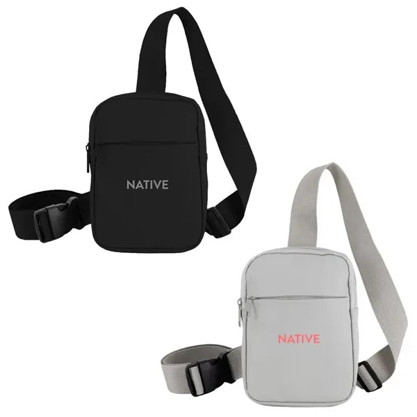 Crosscut Recycled PU Crossbody Bag