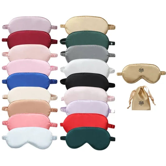 Silk Sleep Eye Mask with Elastic Strap Blindfold Eyeshade