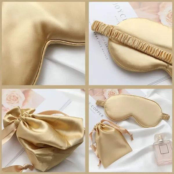 Silk Sleep Eye Mask with Elastic Strap Blindfold Eyeshade